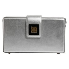 DOLCE & GABBANA Bag Metallic Silver DG BOX Leather Shoulder Strap Borse 4070usd