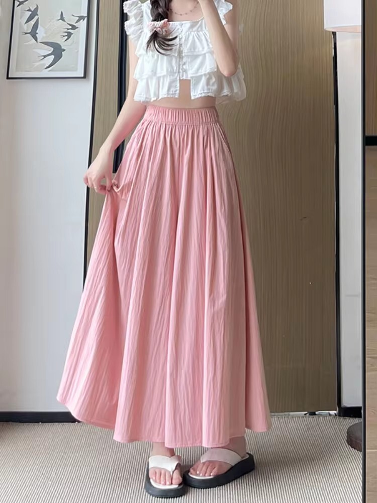 Pants Elastic Waist Culottes Women Wide Leg Pants High Waist Skirt for Everyday