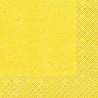 20 Servietten Modern Colours Gelb Uni Party Sommer Tischdeko 33X33Cm