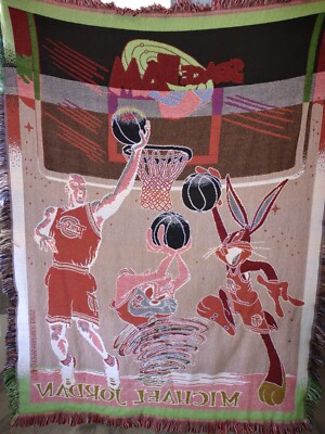 【and】スペースジャム マイケル・ジョーダン ブランケット Vintage Space Jam Michael Jordan Taz Bugs Bunny Tapestry Throw
