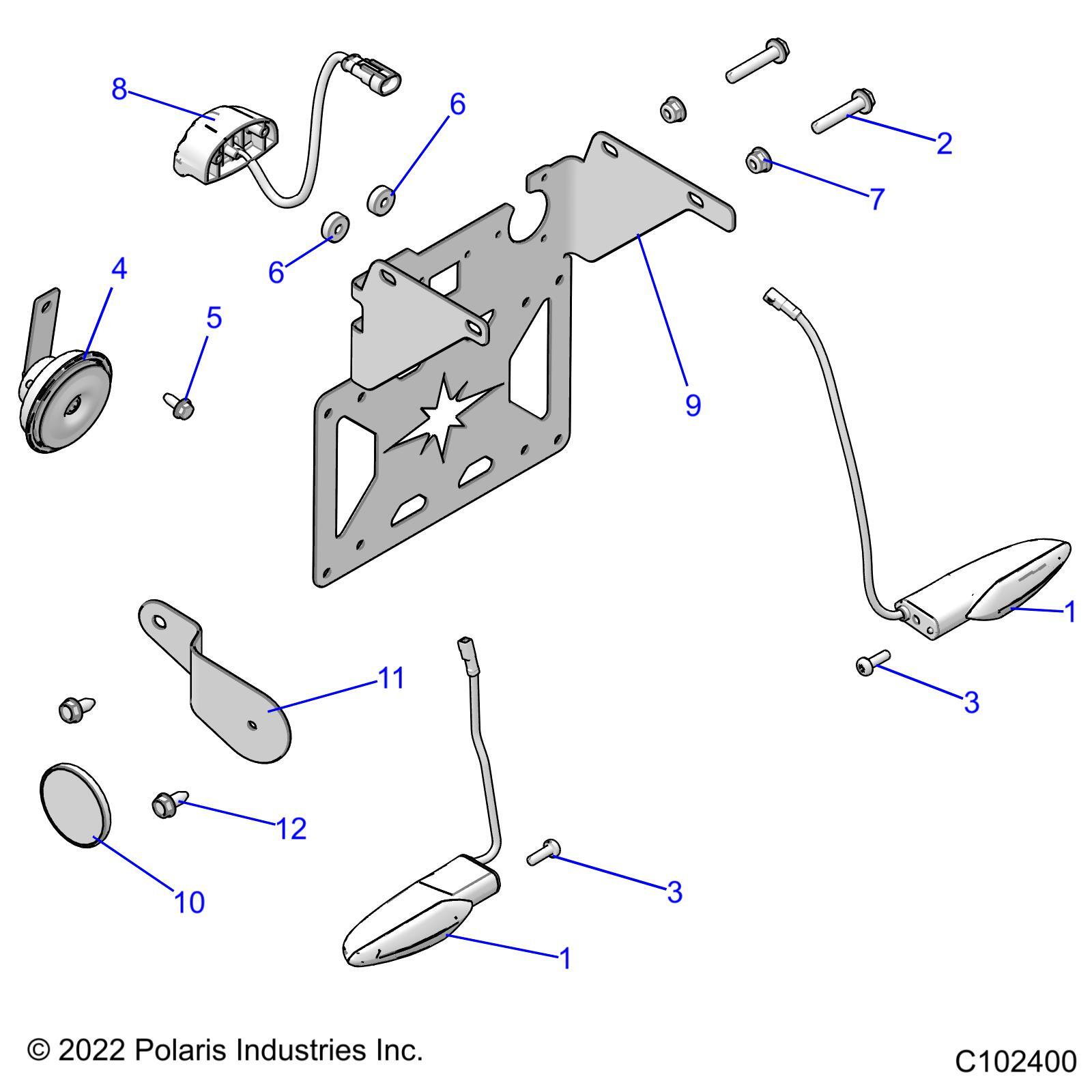 Polaris+BRKT+Rear+Reflector+LH+M.blk+5260664-458+OEM for sale online | eBay