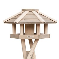 Vogelhaus Mit StäNder 132Cm Vogelfutterhaus Futterhaus VogelhäUschen Holz Garten