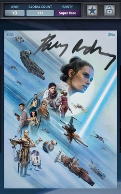 Star Wars Card Trader DIGITAL Premiere Posters DAISY RIDLEY Rey Signature 213cc