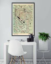 1963 Desk Blueprint Woodworking Poster Up To 24 X 36 - Workshop - Woodshop