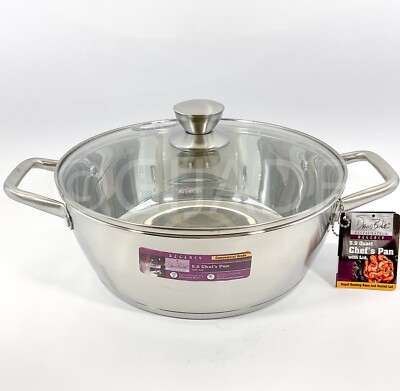 David Burke Regency 5.9-Qt Chef's Pan Stainless Steel With Lid New