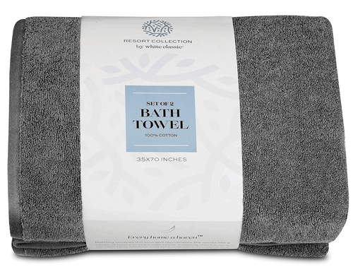 Resort Collection Soft Bath Sheet Towels 35x70 in Oversize 2 Pack Smoke Grey - Bild 5 von 6