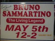 wwf bruno sammartino hand signed 24x18 store advertiseing sign one of a kind