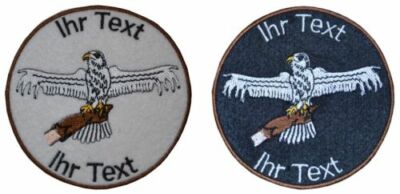 Falconer falconry falcon patch with text of choice club patch 10cm (505)