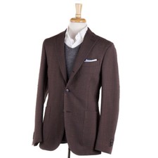 NWT 1795 BOGLIOLI Cocoa Brown Textured Check Wool 'K Jacket' Sport Coat 40 R