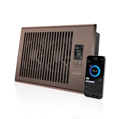 AIRTAP T6 Bronze, Quiet Register Booster Fan 6 x 10 , Improves Heating/Cooling