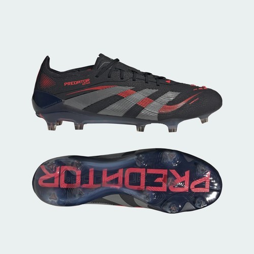adidas Predator Elite FG ID3878 Core Black / Grey Four / Lucid Red Men Spike - Picture 5 of 13