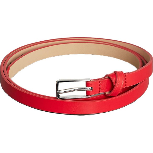 red thin belt