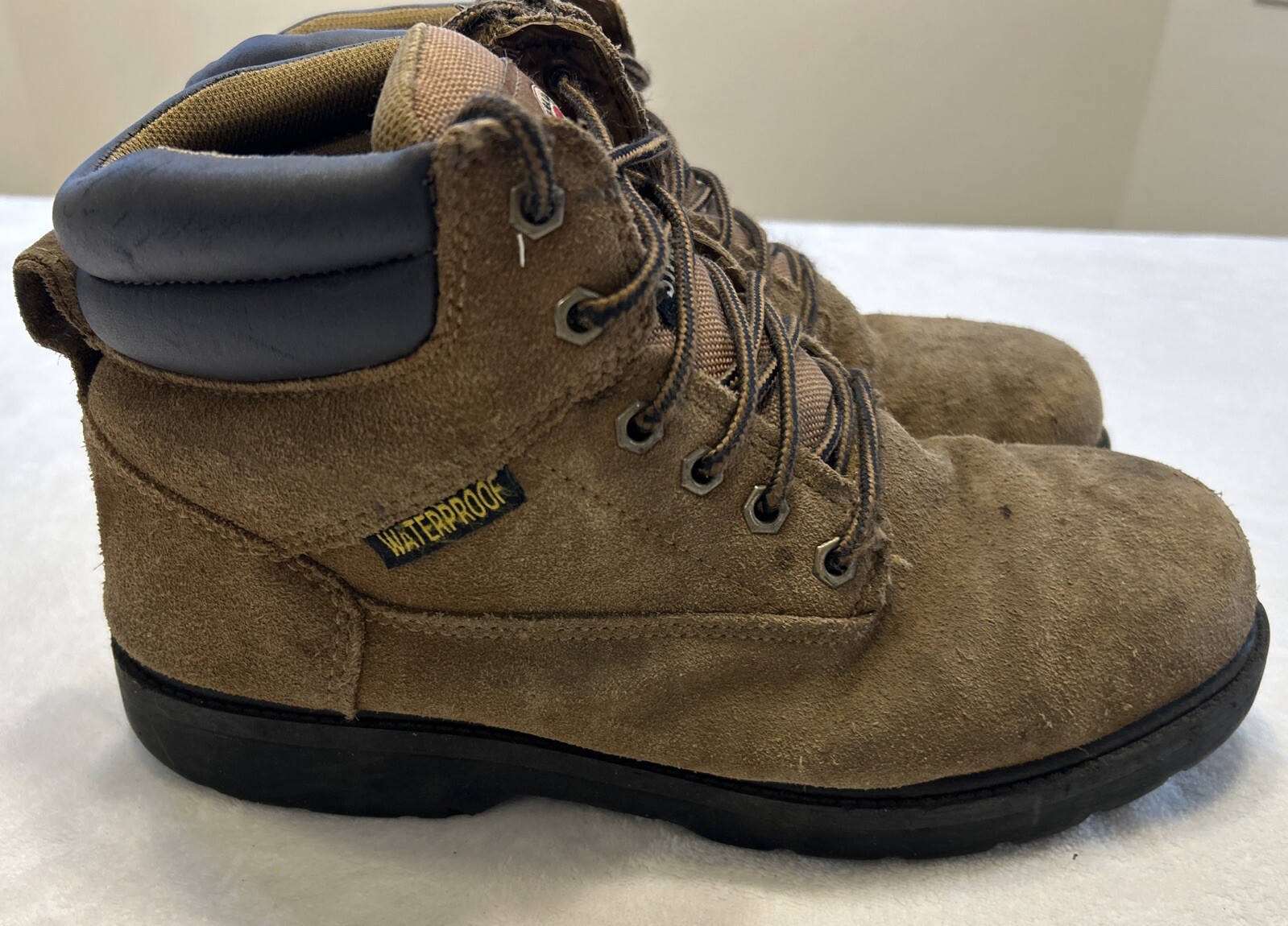 Brahma Mens Boots Size 11 Brown Work Leather Suede Steel Toe Oil Slip Resistant