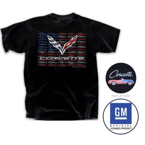 Chevy Corvette Stingray C7 Logo T-Shirt - 100% Cotton Preshrunk, Black, Men's Sizes M-3XL - View #6