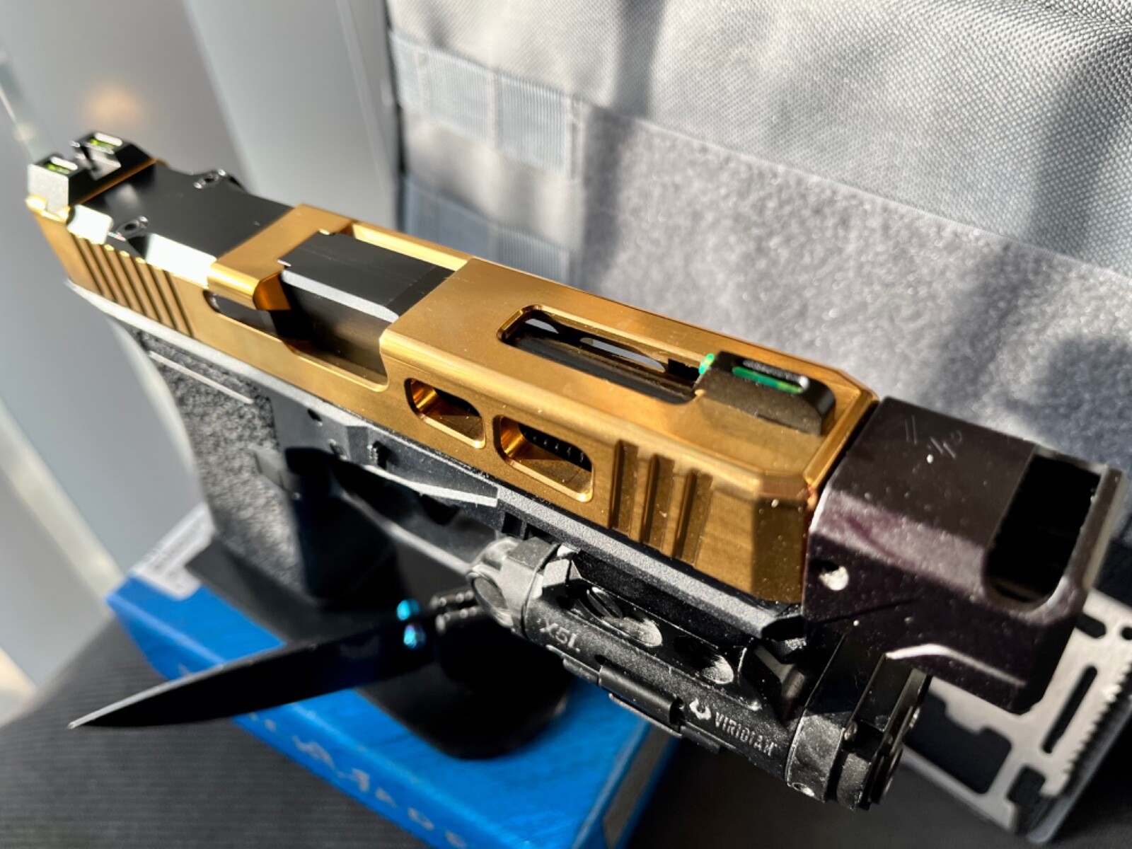 Glock 19 Complete Slide w/ Compensator Gen 3 G19 Gold Upper RMR Cut