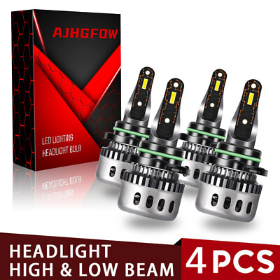 9005 9006 LED Headlight Super Bright Bulbs Kit 10000K White 330000LM Hi Low Beam