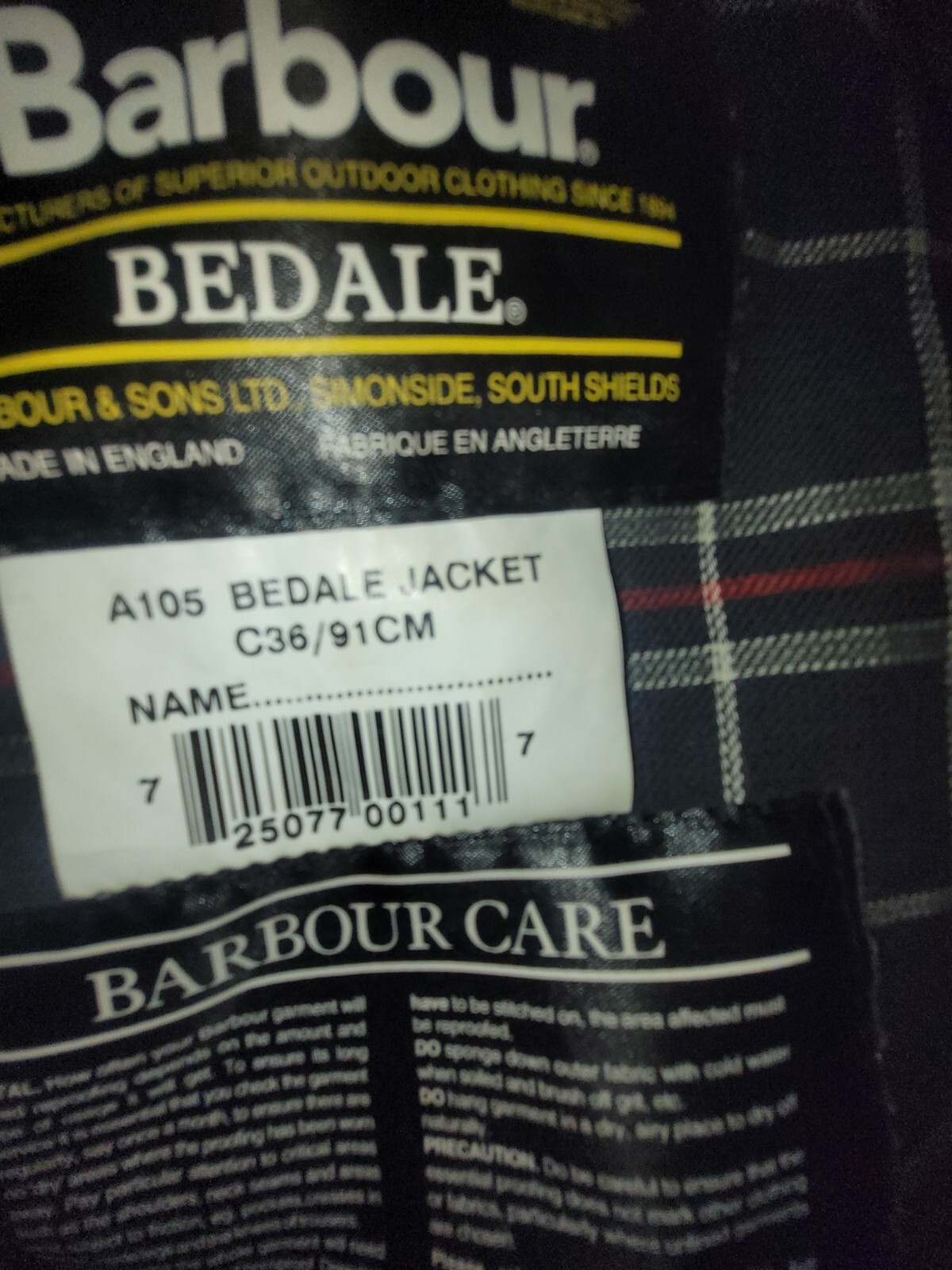 Vintage Barbour Bedale c36 eBay