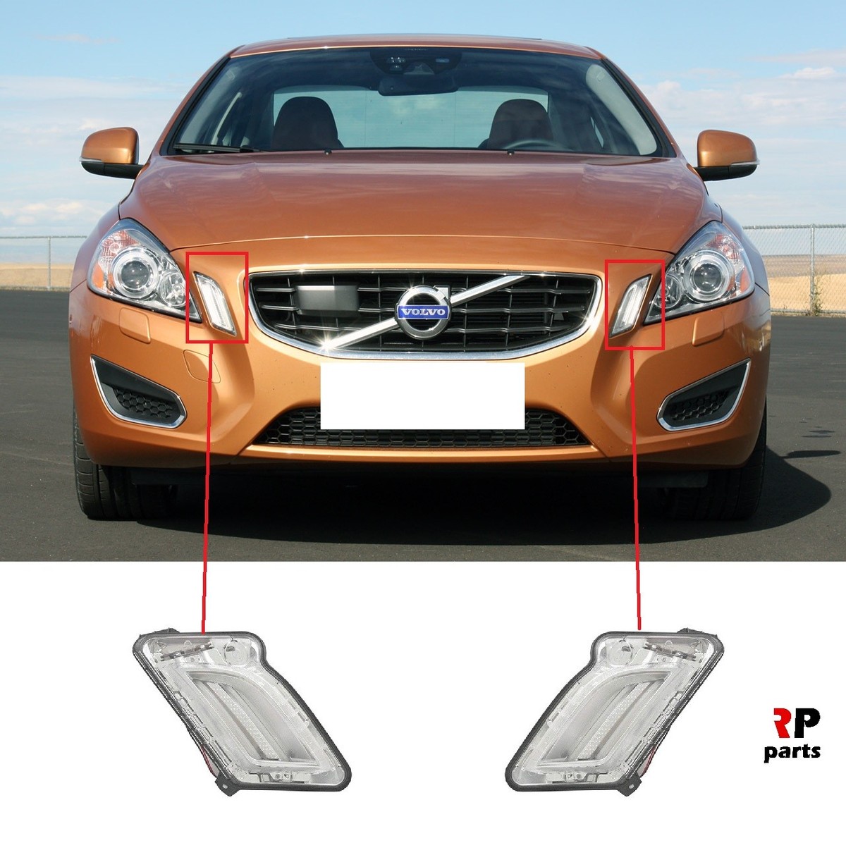 FOR VOLVO S60 & V60 2010 - 2013 FRONT DRL LED LIGHT LAMPS