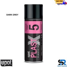 Upol PLASTX 5 Dark Grey Car BUMPER/ PLASTIC PAINT Wing Trim Aerosol 400ml