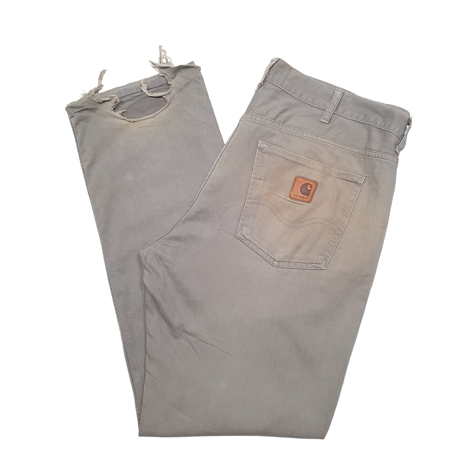 CARHARTT Carpenter Jeans Straight Fit Khaki Denim Trousers Mens W38 L34