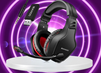 Beaviioo Wireless Gaming Headset with Microphone for PC PS4 PS5