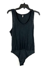 Free People Women  s Graphite Sleeveless Bodysuit Size M