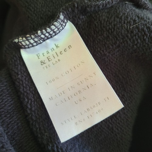 Frank & Eileen Black Sweatshirt Hoodie Tee Lab Distressed Made in USA - 第 15/17 張圖片