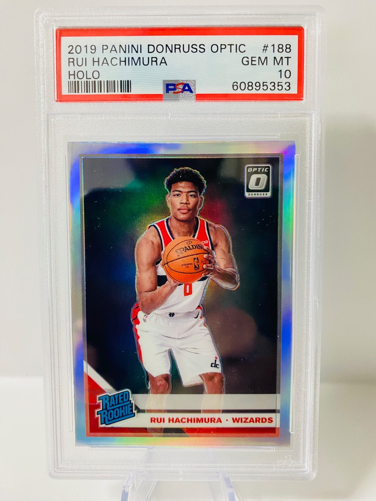 RUI HACHIMURA 2019-20 Panini Donruss Optic #188 Rated Rookie Holo Prizm PSA 10