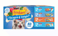 Purina Friskies Ocean Delight Wet Cat Food Gravy 5.5 oz Cans 48 Count Variety