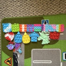 Mini Pop It Fidget Sensory Toy Lot, 16 assorted Mini pop its  
