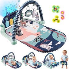 Baby Play Mat, Tummy Time Mat with Piano Music and Lights, Baby Activity Play...