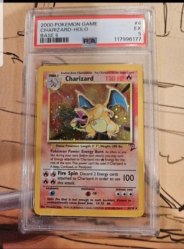 2000 Pokémon Charizard Holo Base Set 2 #4/130 PSA 5