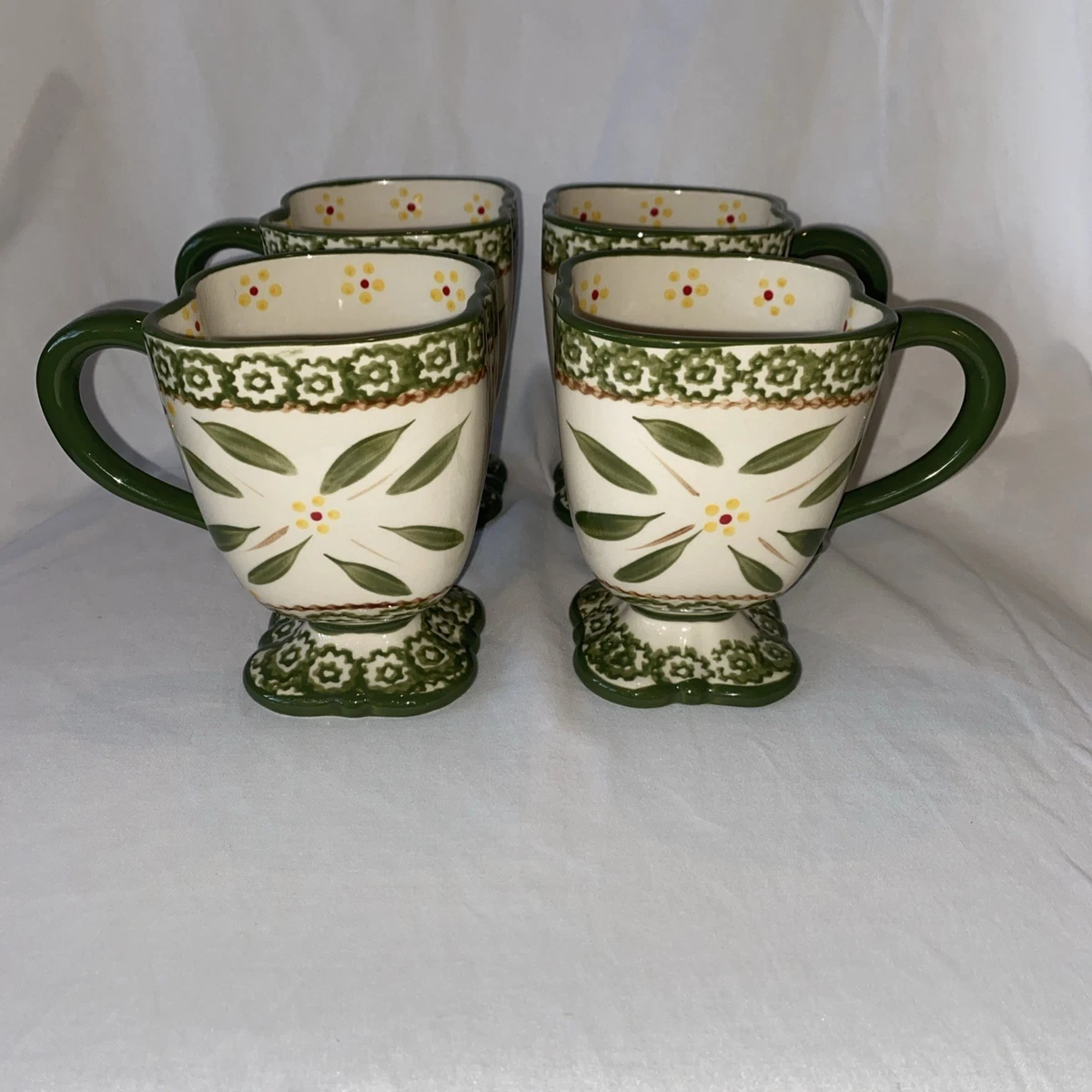 Set Temptations Old World - Mug Et Assiette Snack - Grès Vert - Occasion