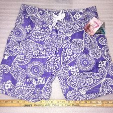 Kanu Surf Oceanside UPF 50 Active Swim Board Short Purple Paisley Sz 8