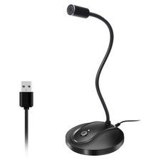 JOUNIVO USB Microphone, 360 Degree Adjustable Gooseneck Design, Mute Button ...