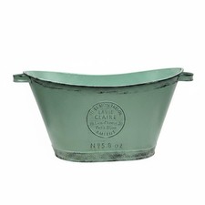 Decorative Metal Flower Tub Weathered Finish Galvanized Planter Tub for Balcony