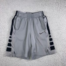 Nike Dri-FIT Elite Basketball Shorts Boys Large Gray Black Y2K Relaxed Fit