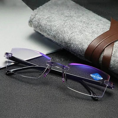 1-2 Lesebrille Blaulichtfilter Brille Rahmenlos Lesehilfe Anti Blaulicht 1.0-4.0