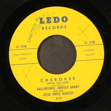 BALLENTINES: cherokee  / that's all LEDO 7" Single 45 RPM