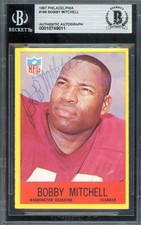 Bobby Mitchell Beckett BAS Vintage Signed 1967 Philadelphia Autograph