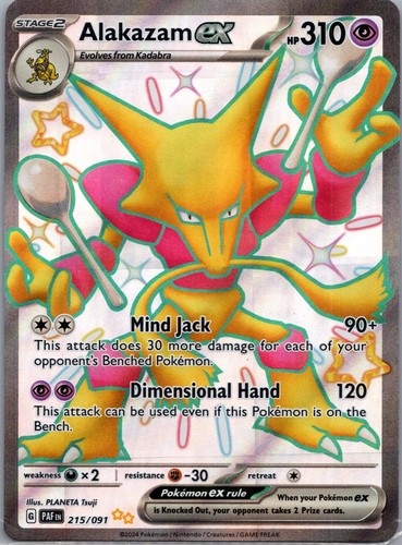 Alakazam ex 215/091 Double Rare Paldean Fates Pokemon Holo Near Mint