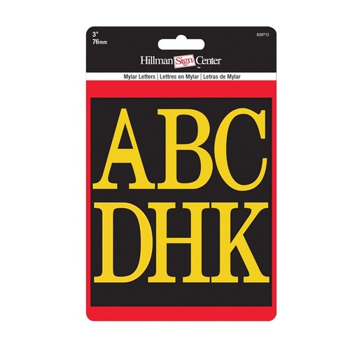 Hillman Gold On Black 3 in. High Letters Kit 839712
