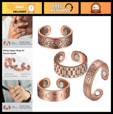 Adjustable Pure Copper Magnetic Rings for Men  Women - Unique Thumb Jewelry Gif