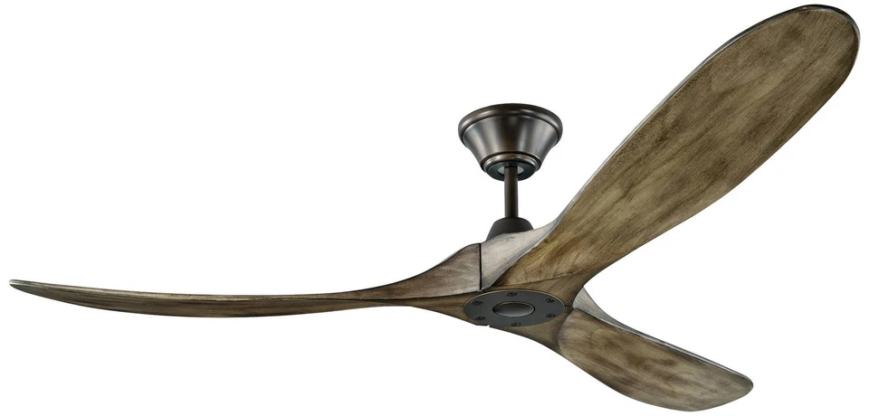 60" Visual Comfort Maverick Pewter and Oak Ceiling Fan with Remote - Image 2 of 2