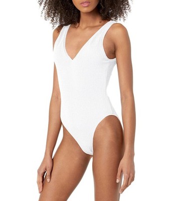 Seafolly Sea Dive Deep V Neck One Piece White AUS 10 (US Women's 6)