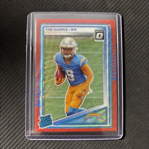 2025 Panini Donruss - Rated Rookie Tre Harris #329 Optic Preview Red Wave Prizm
