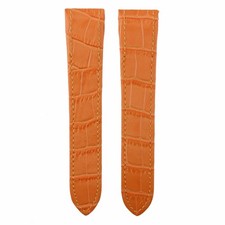 20MM LEATHER STRAP ALLIGATOR BAND FOR CARTIER SANTOS 100 MIDSIZE 32MM ORANGE