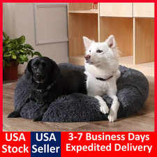 Donut Dog Bed Donut Cat Bed Calming Sleeping Bed Mat Round Nest Warm Soft Flufy