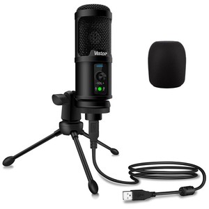 Végétaux USB Condenseur d'ordinateur en métal pour microphone PC Mic pour Gaming Black