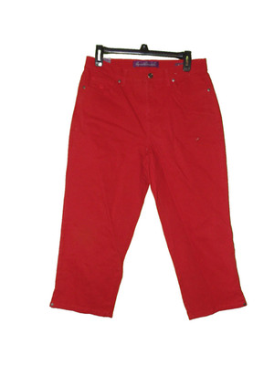 Amanda Capri Jeans Womens Size 6 Red Classic Rise Stretch Denim Pants